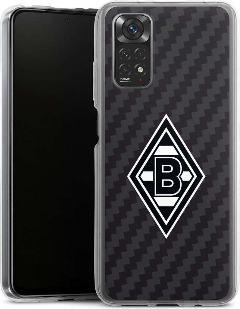 DeinDesign Handyhülle für Xiaomi Redmi Note 11 4G Silikon Hülle Case Smartphone Schutzhülle Borussia Mönchengladbach Carbon Gladbach