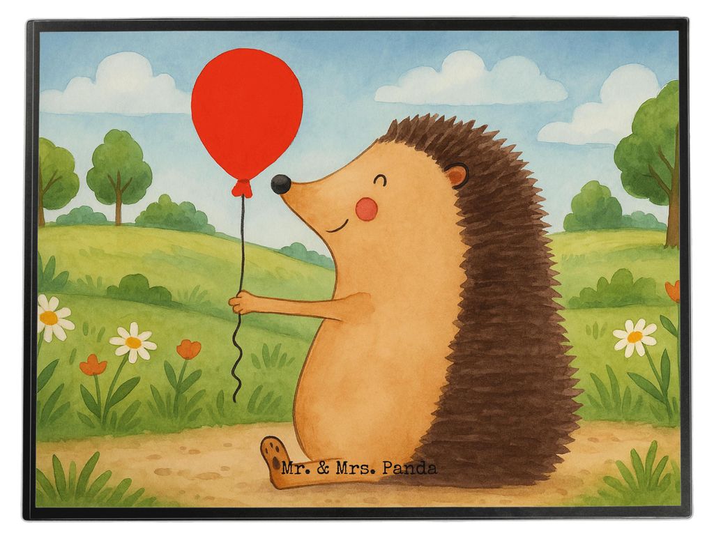 Mr. & Mrs. Panda Schreibunterlage Igel Luftballon Design - Weiß - Geschenk, Unterlage Schreibtisch, Happy Birthday, schreibtischunterlagen, malunt...