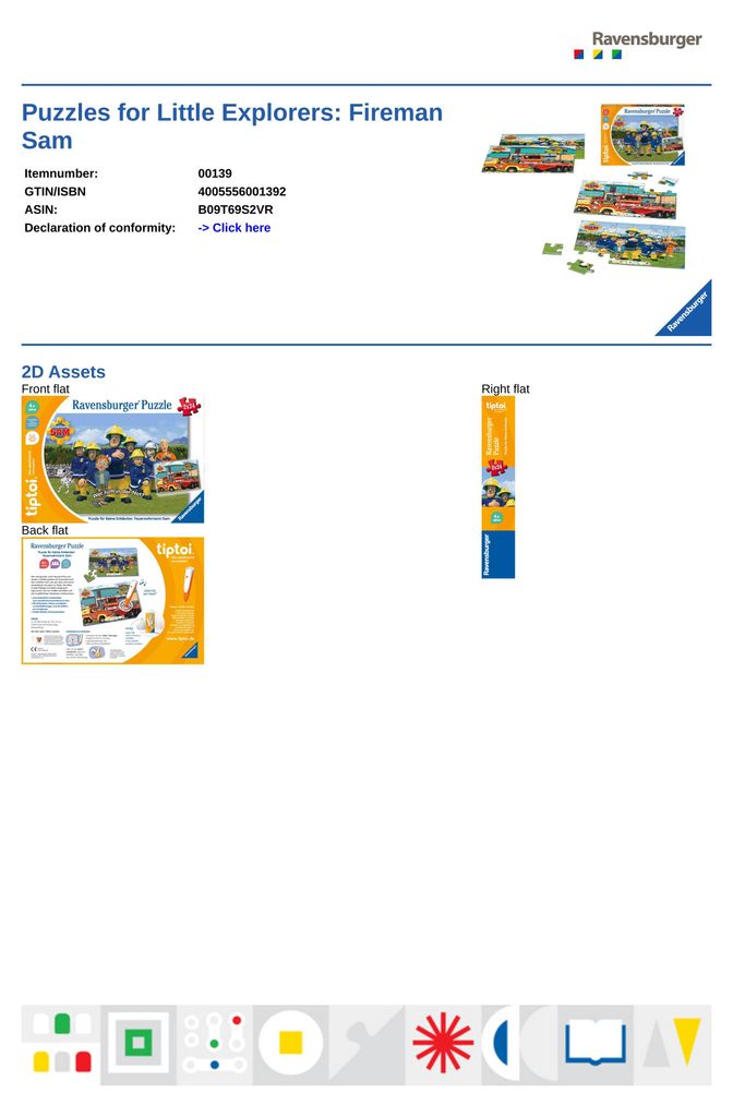 Puzzle für kleine Entdecker: Feuerwehrmann Sam Ravensburger 00139