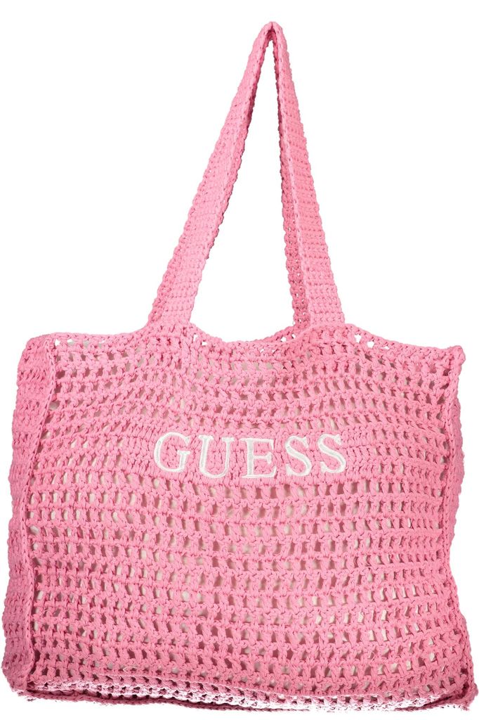 Elegante Damen Schultertasche in Rosa mit Stickerei und Produktbild 