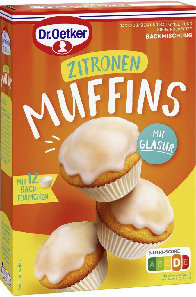 Oetker Citronenmuffins (verpakking van 455 gram) Productafbeelding 