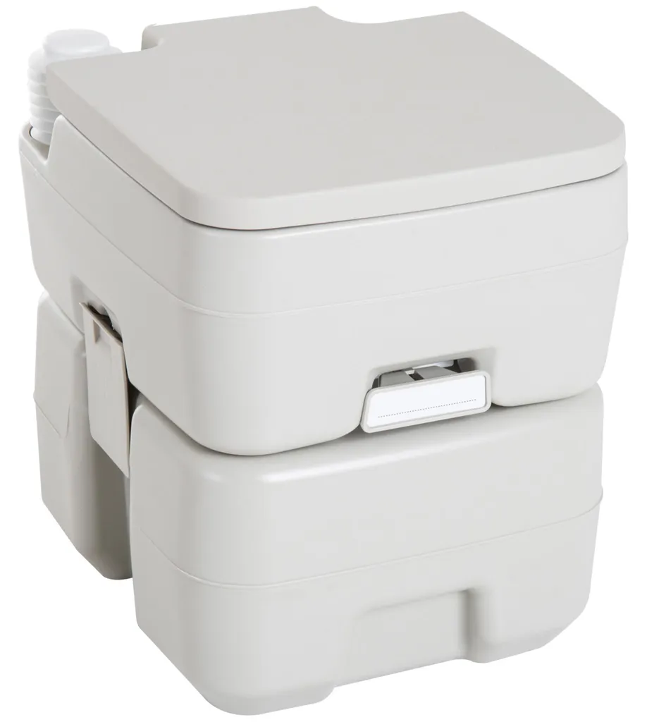 Toilettes portables avec chasse d'eau simple, réservoir 20L - Gris - 2