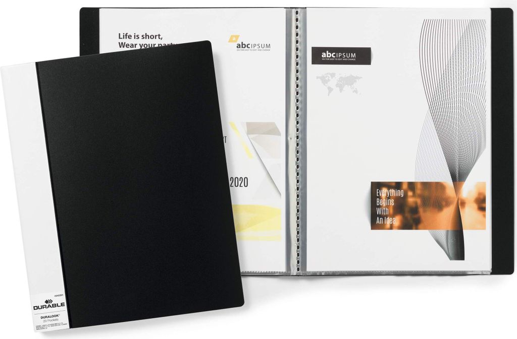 DURABLE Sichtbuch DURALOOK® A4 20 Hüllen, 242201 schwarz Produktbild 