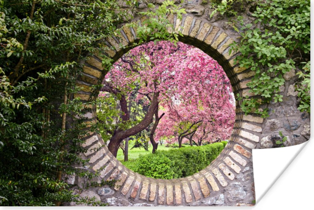 MuchoWow Poster Transparent - Sakura - Blüte - Japanisch 180x120 cm - Fotoplakat