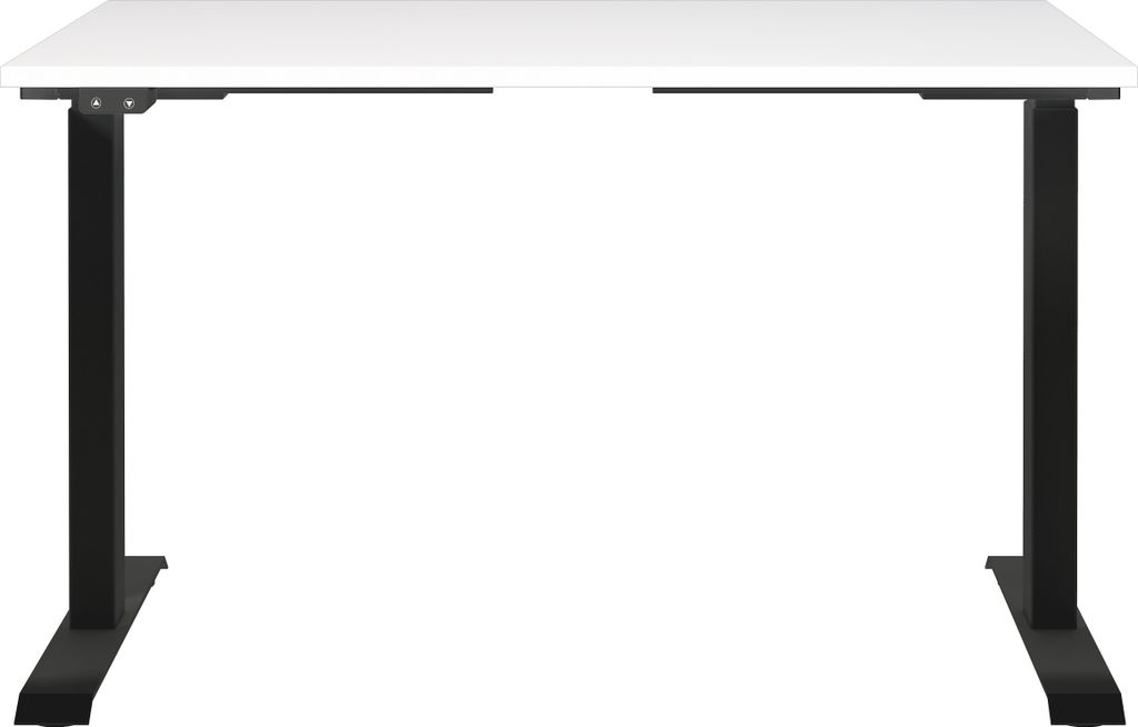 GERMANIA JET höhenverstellbarer Schreibtisch weiß rechteckig, T-Fuß-Gestell schwarz 120,0 x 80,0 cm