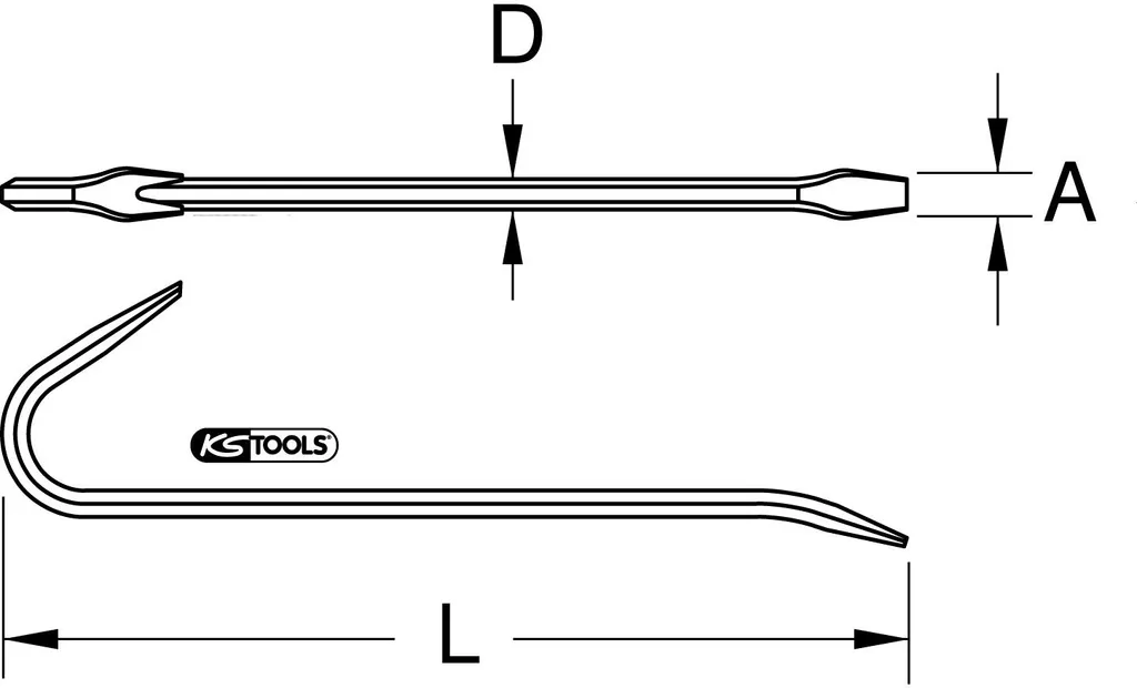 Pied-de-biche 1000mm inox KS TOOLS 964.3304 résistant à la corrosion - 3