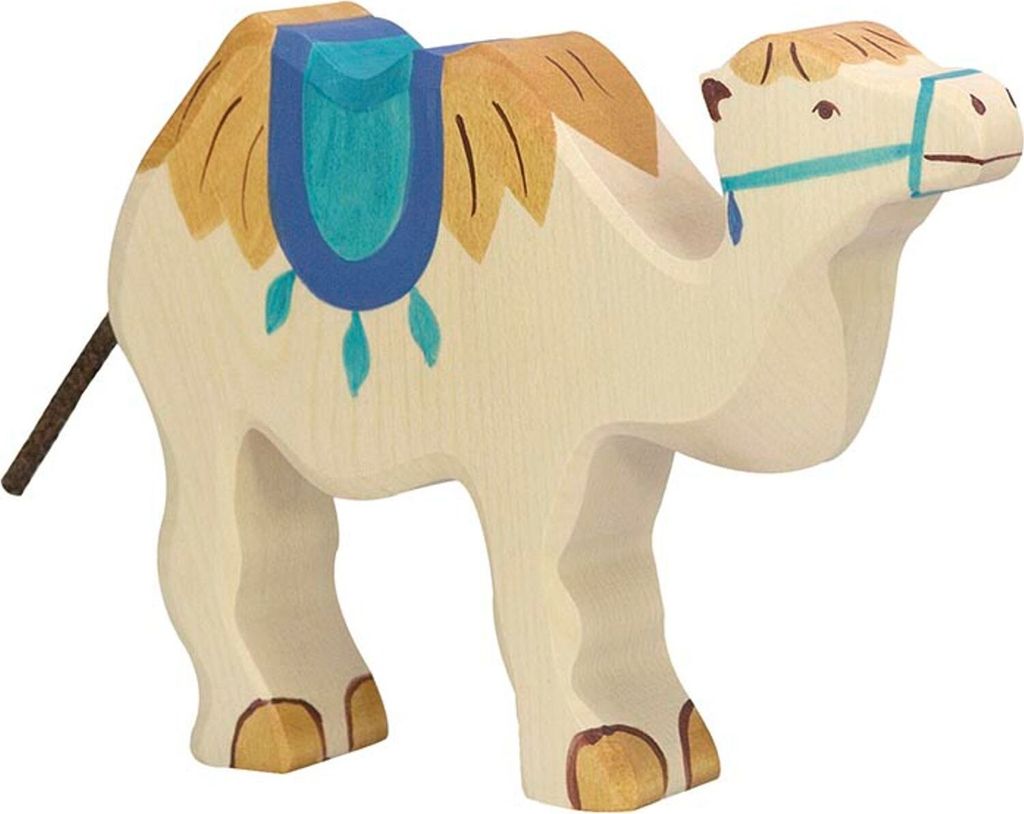 Holztiger Holz Kamel mit Sattel - Spielfigur Safari Spielzeug