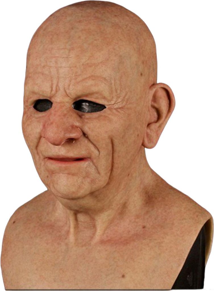 Maske für alte Männer für Erwachsene, realistische Vollkopfbedeckung aus Latex für ältere Menschen mit lebensechten Falten für Halloween-Mask...