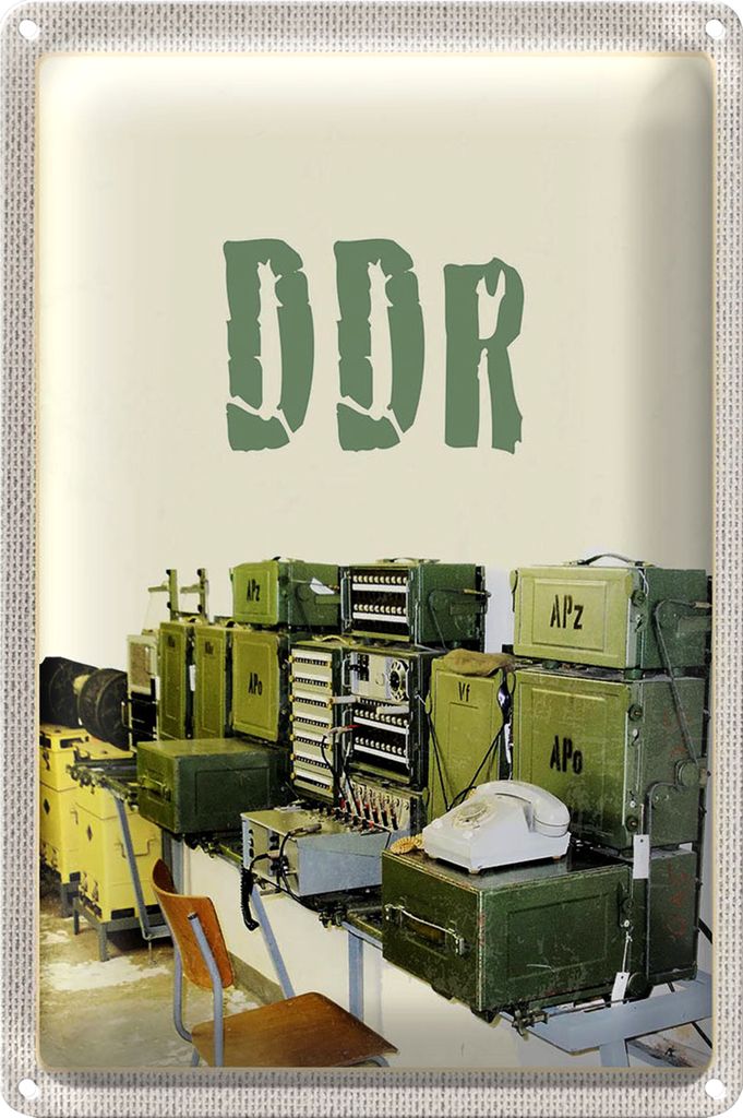 Blechschild Reise 18x12cm Berlin Deutschland DDR Telefon abhören