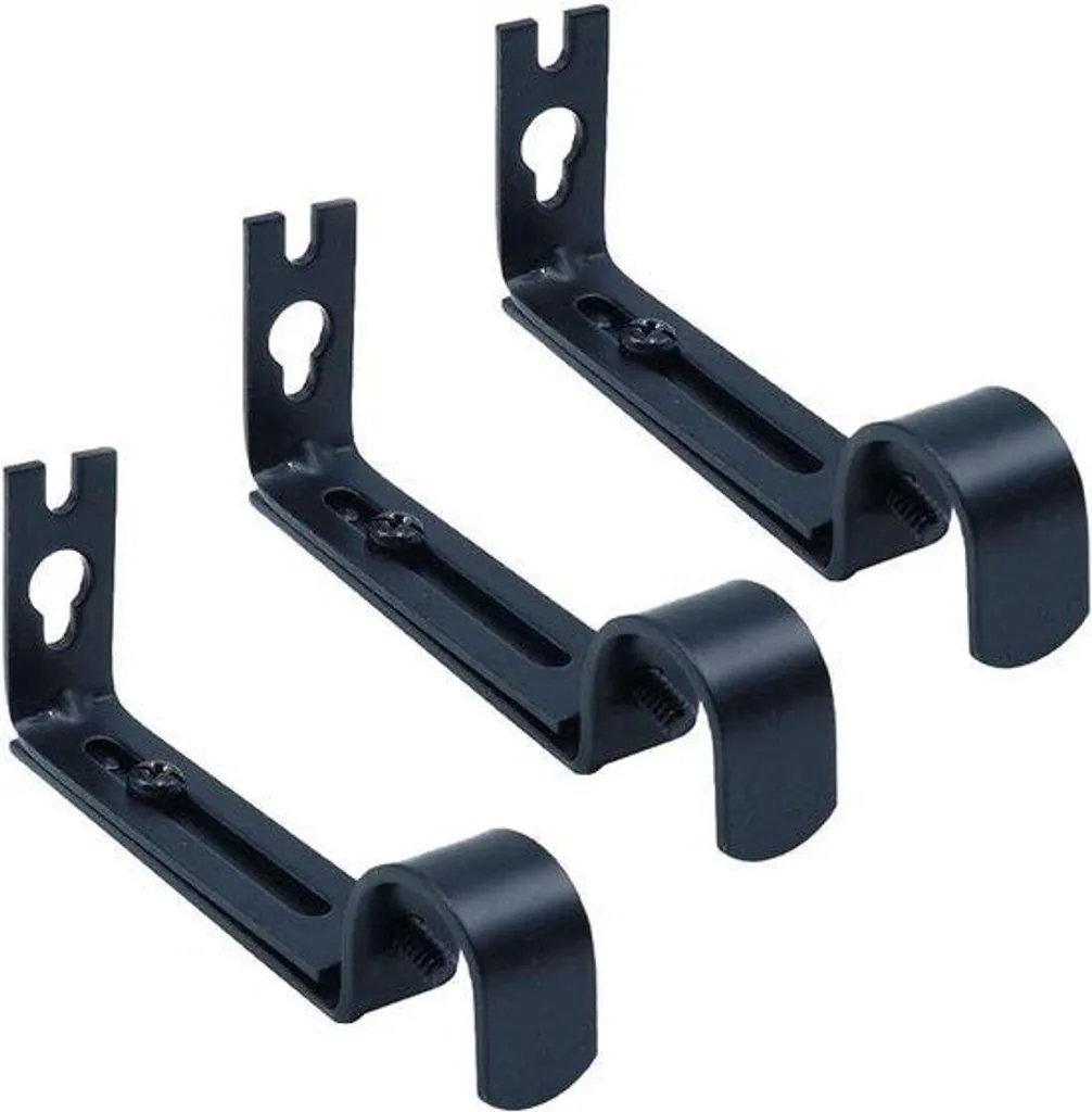 Double tringle à rideaux extensible noir et nickel satiné pour salon