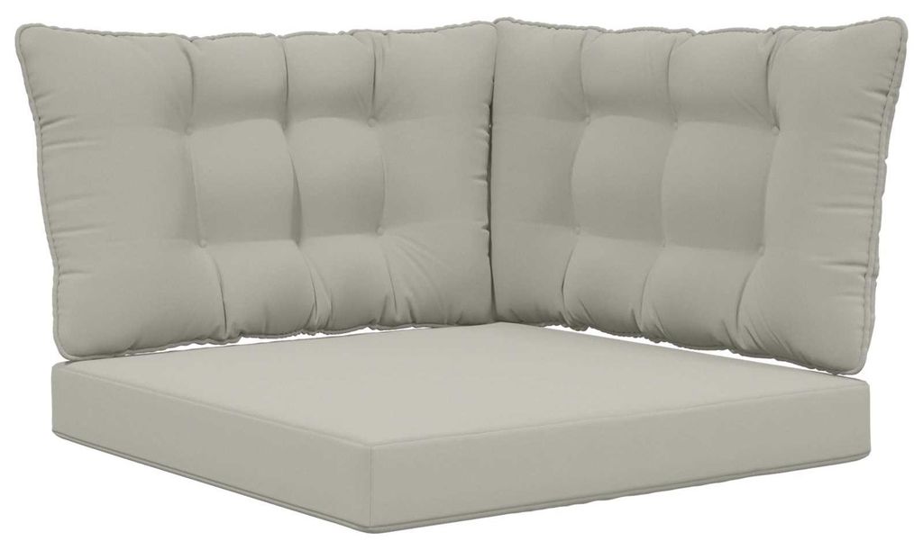 (Robust Möbel)Sofakissen für draußen modern - robust und langlebig - 3 pcs Grau Polyester - Gartenmöbelauflagen NEU718501