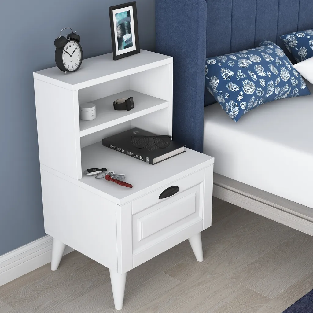Petite Table d'Appoint Blanche pour Chambre et Salon Skye Decor BD105
