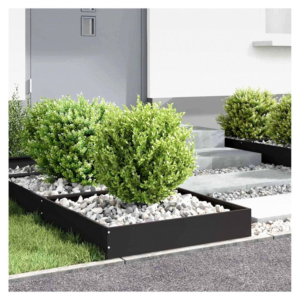 Raseneinfassung Schwarz 60 x 60 x 13 cm Stahl