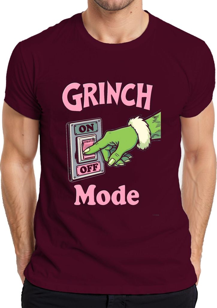 GRINCH Mode Weihnachtsmuffel Lustig Geschenk Weihnachten Humor Herren T-Shirt, Burgundy, XL