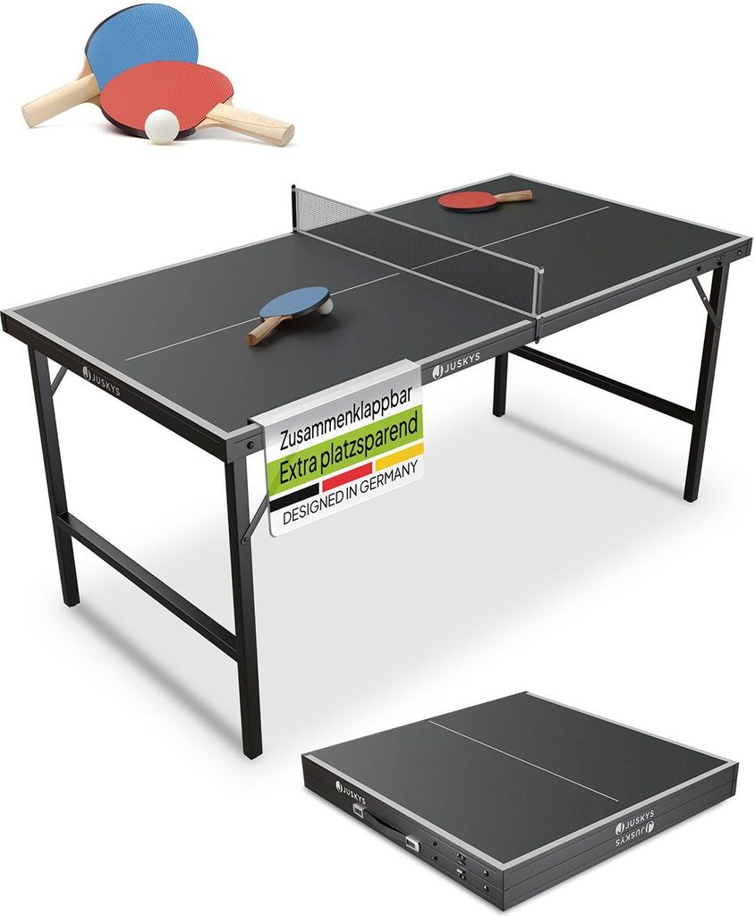 Juskys Mini Tischtennisplatte Flexi mit Zubehör - klappbar Produktbild 