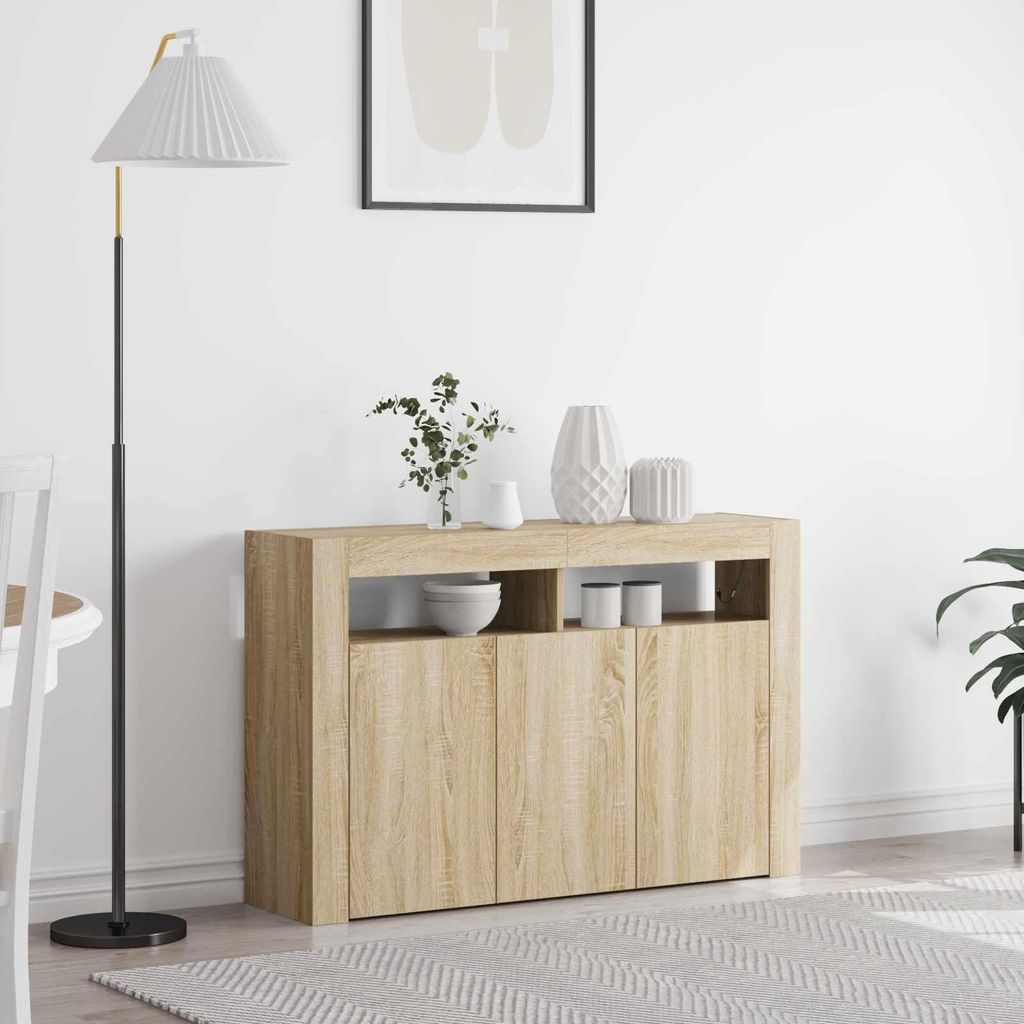 vidaXL Dressoir Sonoma-eikenhout, 116 x 30 x 75 cm, Productafbeelding 
