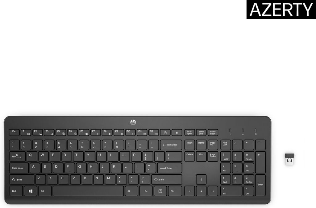 HP 230 - Tastatur - kabellos - 2.4 GHz - Schwarz - für OMEN by HP Laptop 16, Victus by HP Laptop 16, Laptop 14, 15, 17, Pavilion Plus Laptop 14