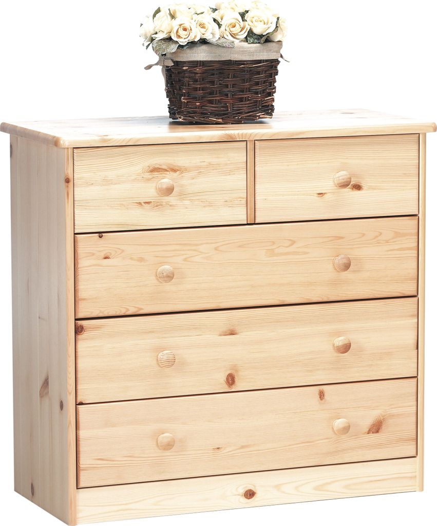 Steens - Mario Kommode 2+3 Schubladen - Material: Kiefer - Verarbeitung: Natur-Lackiert - H x B x T - 73 x 78 x 35 cm