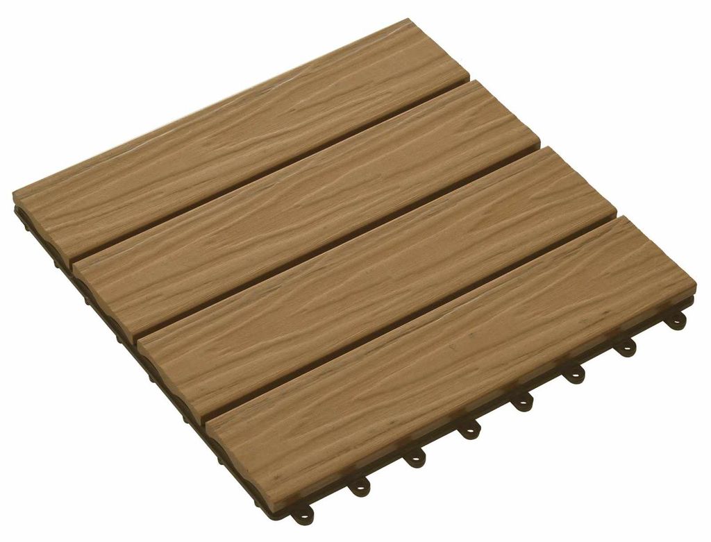 vidaXL Terrassenfliese 3D-Design 11 pcs Teak 30 x 30 cm WPC