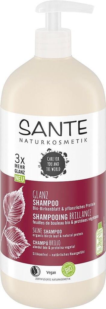 SZAMPON DO WŁOSÓW NADAJĄCY BLASK LIŚCIE BRZOZY I BIAŁKA ROŚLINNE ECO 950 ml - SANTE
