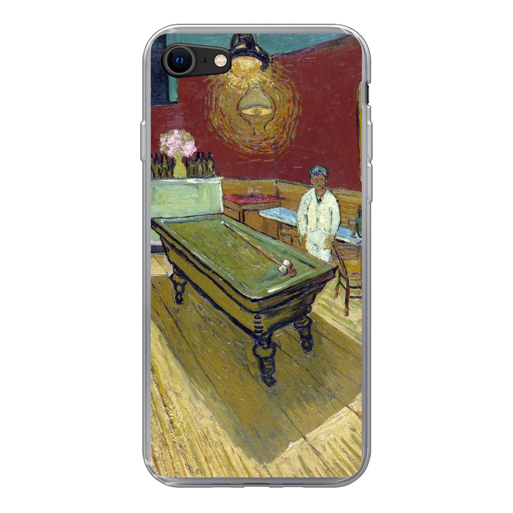 MuchoWow Handyhülle Schutzhülle Hülle für iPhone 8 Das Nachtcafé - Vincent van Gogh Silikon Softcase Handy Hülle - Schutzhaube