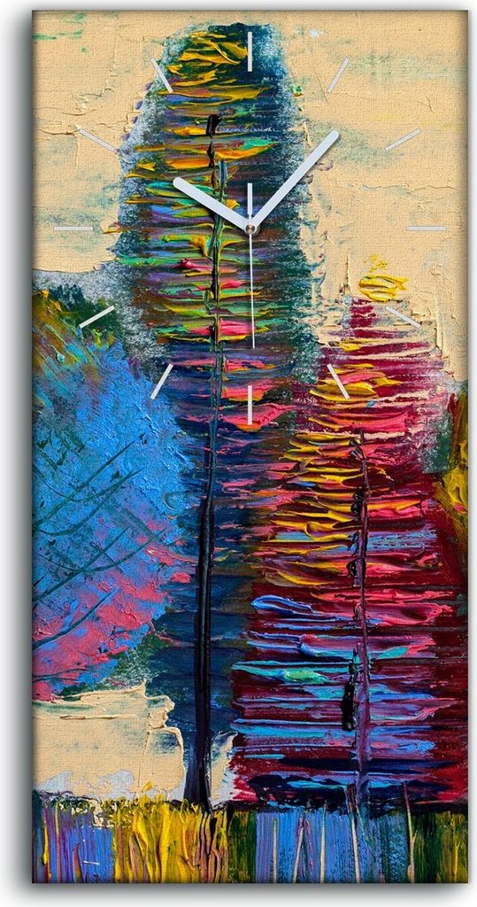 Wandbild Leinwand Bilder Wanduhr Kunstdruck 30x60 Bäume Produktbild 