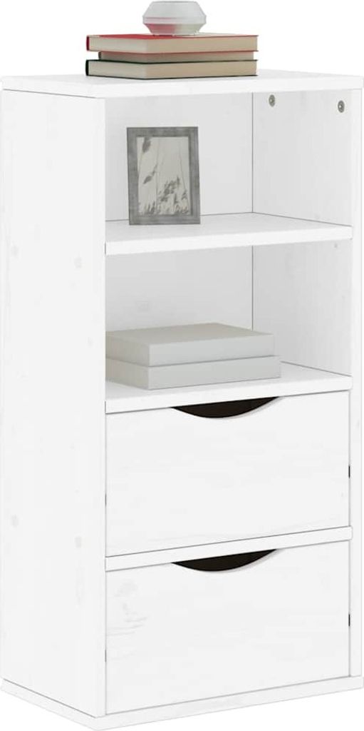 vidaXL Armoire d'appoint avec tiroirs ODDA Blanc Pin massif Image du produit 