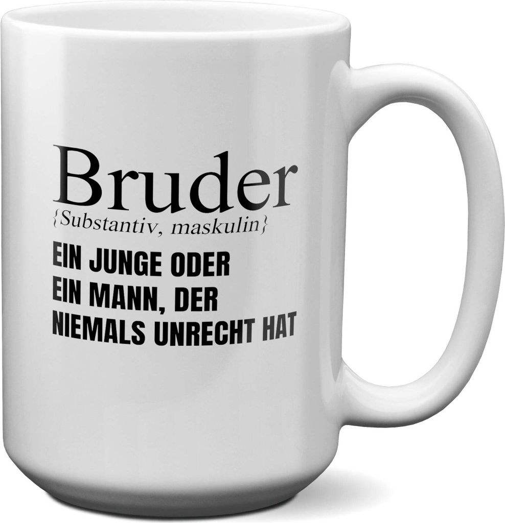 22Feels XL Tasse Bruder Geschenk Geburtstag Weihnachten Geschwister Jungs Männer Haferl Teenager Bruderherz Geschenkidee Bürotasse