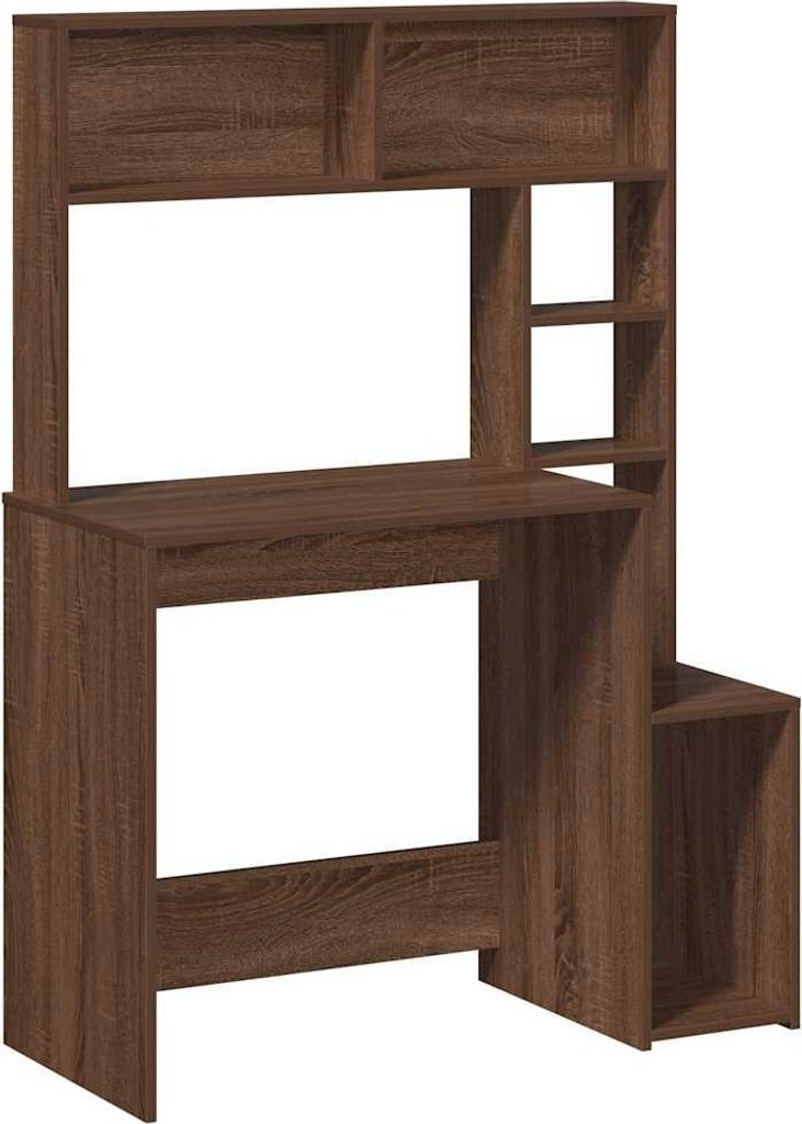 vidaXL Schreibtisch mit Regal Braun Eichen-Optik 100x45x140 cm