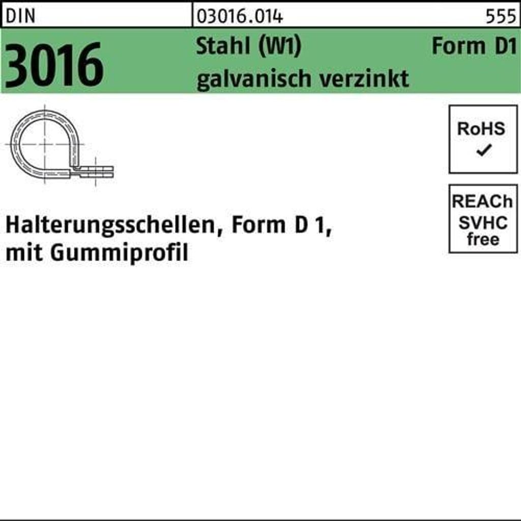 Reyher Schellen DIN 3016 St. D1 22x20 -W1 vz (50 Stück)