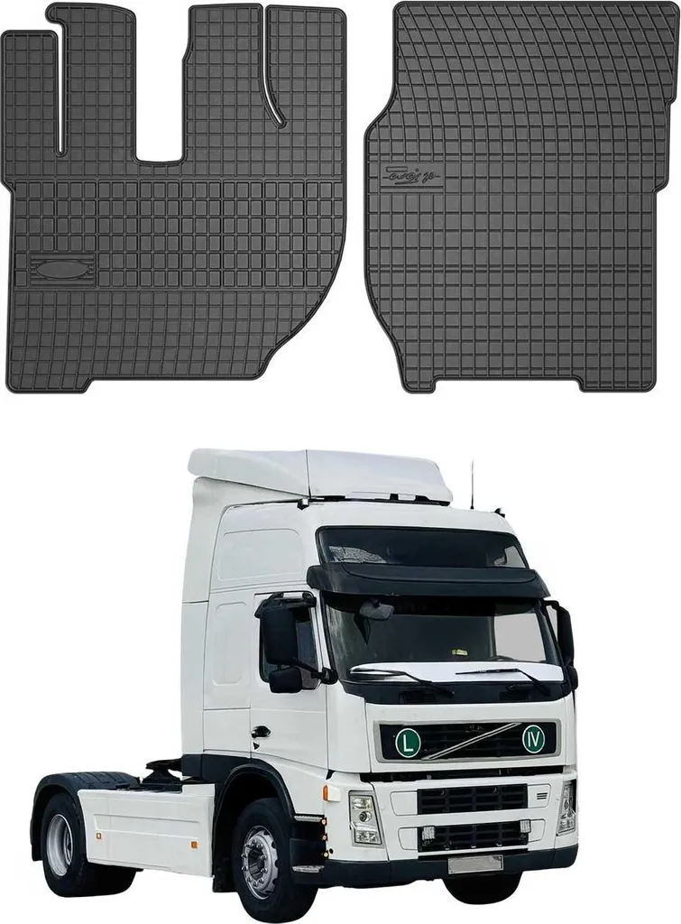 Set 2 Tappeti Camion Volvo FH12 Gomma 1993-2025 - Misura Specifica