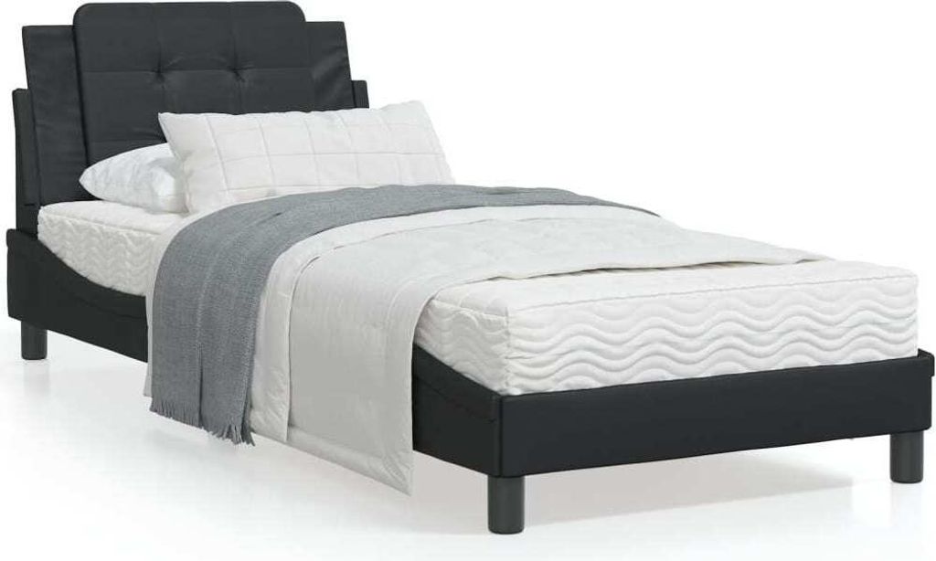 Maison Exclusive - Bettgestell mit LED ohne Matratze "Zadar" Schwarz 80x200 cm