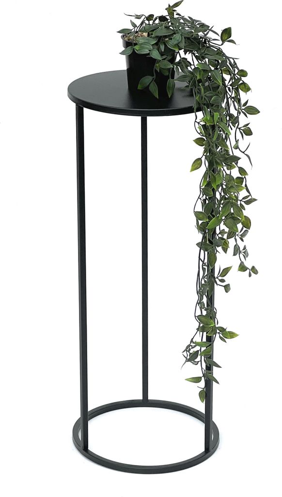 DanDiBo Blumenhocker Metall Schwarz Rund 60 cm Blumenständer Beistelltisch 96316 M Blumensäule Modern Pflanzenständer Pflanzenhocker