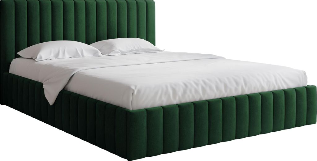 MIRJAN24 Polsterbett Lewezo, Doppelbett mit Bettkasten, Ehebett, Lattenrost (Farbe: Fresh 13, Größe: 140x200 cm)