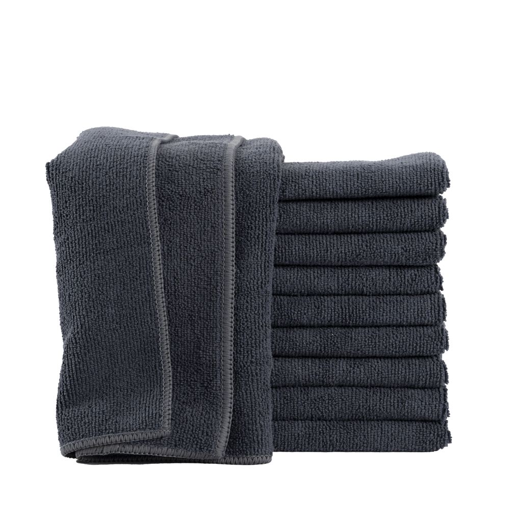 Mikrofaser Reinigungstücher Putzlappen Putztücher Mikrofasertücher 40x40 cm, Farbe:anthrazit, Größe:5er Pack / 40x40 cm