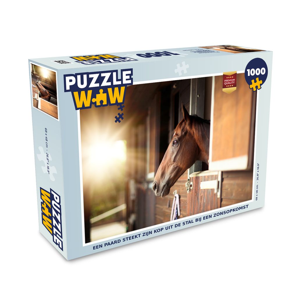 MuchoWow Puzzle 1000 Teile Pferd - Stall - Sonne - Erwachsene - Rätsel