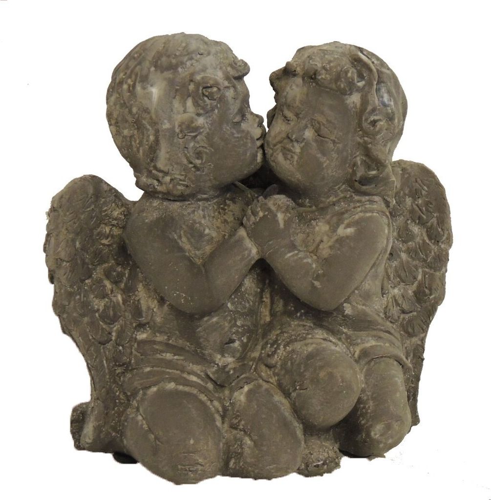 Engelfigur aus Polyresin Engelpaar Engel für innen und außen, Grabdeko, Grabfiguren