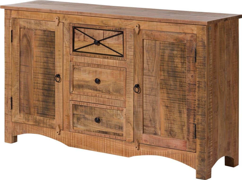 MASSIVMOEBEL24 Sideboard Akazie 150x38x85 natur versiegelt NATURE OF SPIRIT #205