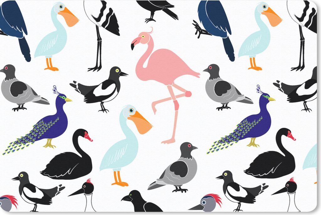 MuchoWow Mauspad Mousepad Muster - Vogel - Flamingo 27x18 cm - Mousepads - Maus Mat - Pad - Mausunterlage - Büroartikel - Desk Matten