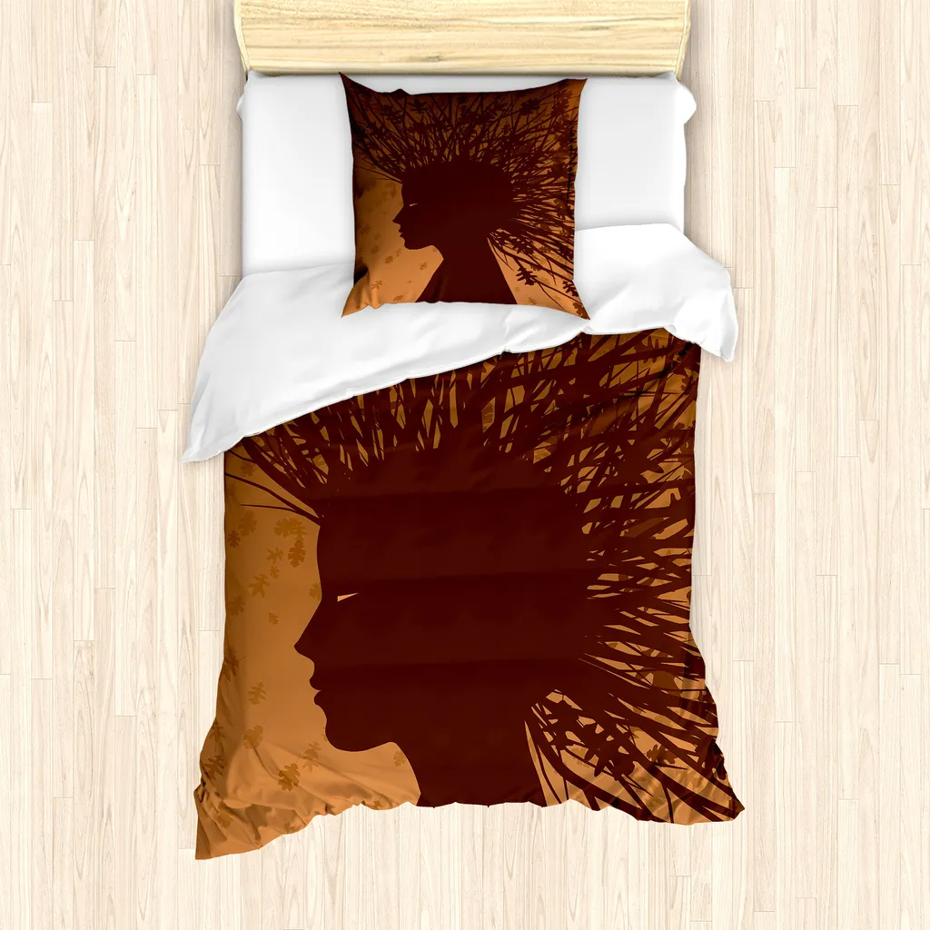 Copripiumino Moderno 135x200 Cioccolato ABAKUHAUS Singolo Federa 80x80