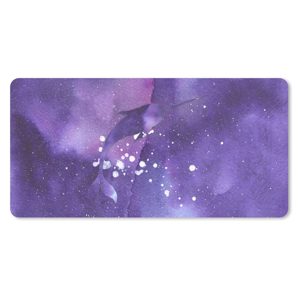 MuchoWow Mauspad Mousepad Narwal - Raum - Farbe 60x30 cm - Mousepads - Maus Mat - Pad - Mausunterlage - Nachhaltig