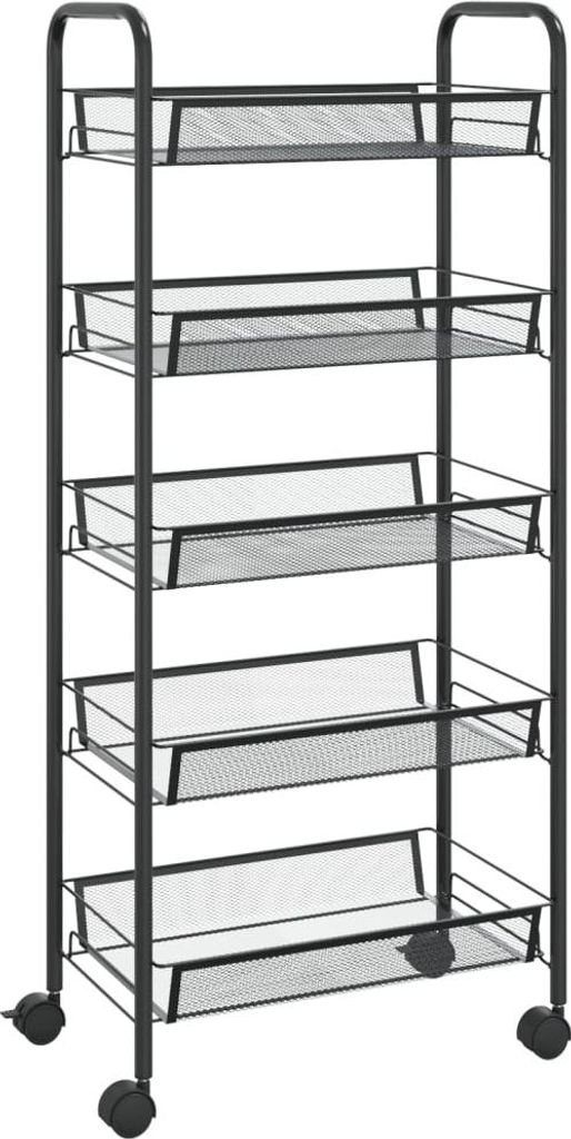 vidaXL Kuchyňský vozík 5 polic černý 46x26x105 cm Železo Obrázek produktu 