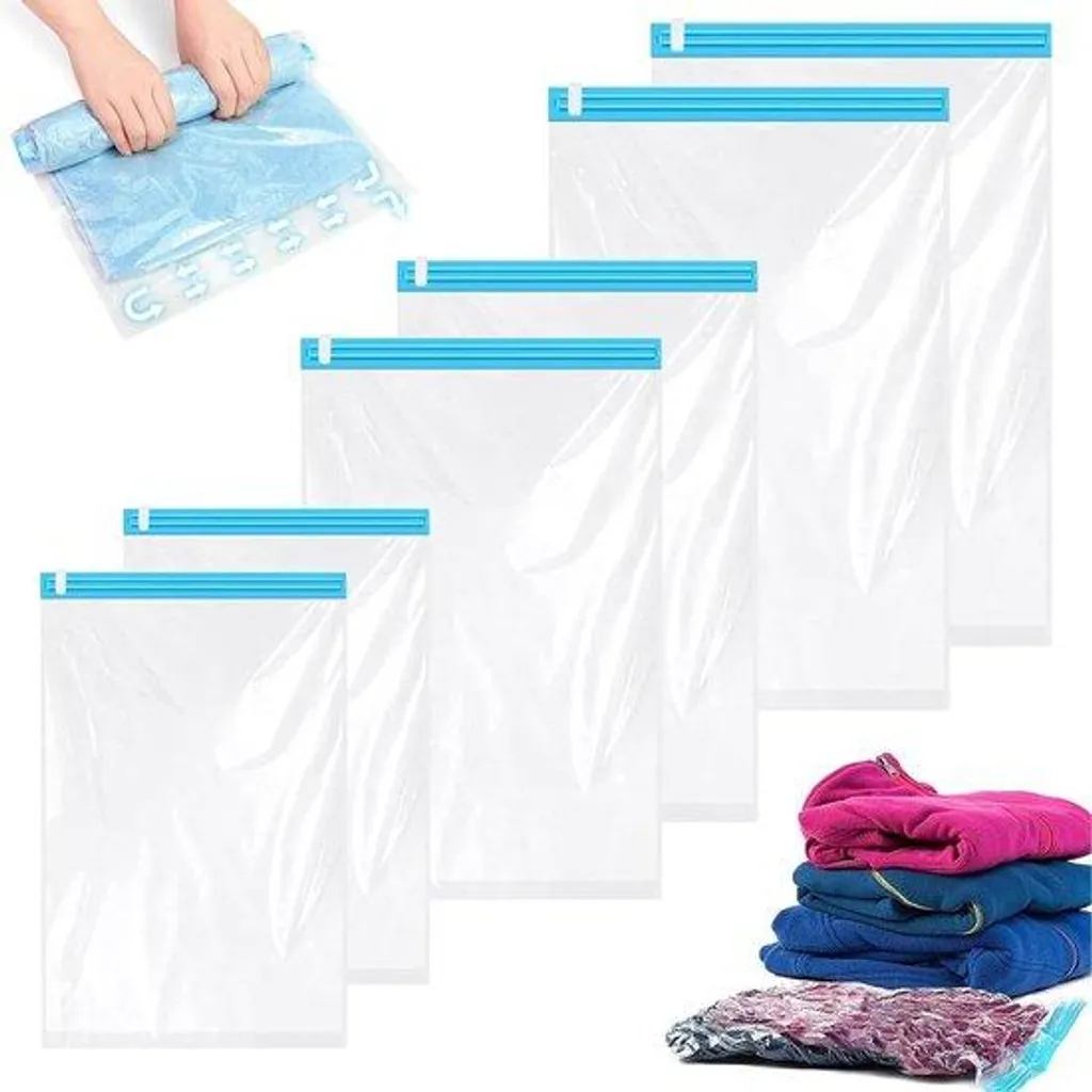 Lot de 10 Sacs de Voyage sous Vide 40x60 cm pour Rangement sans Pompe