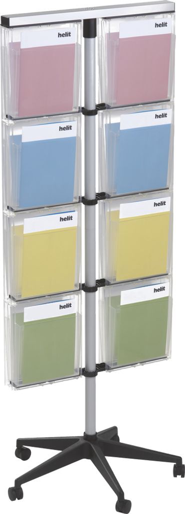 HELIT H68113 Prospektbodenständer Präsentationssystem helit placativ Bodenständer drehbar 16 x DIN A4