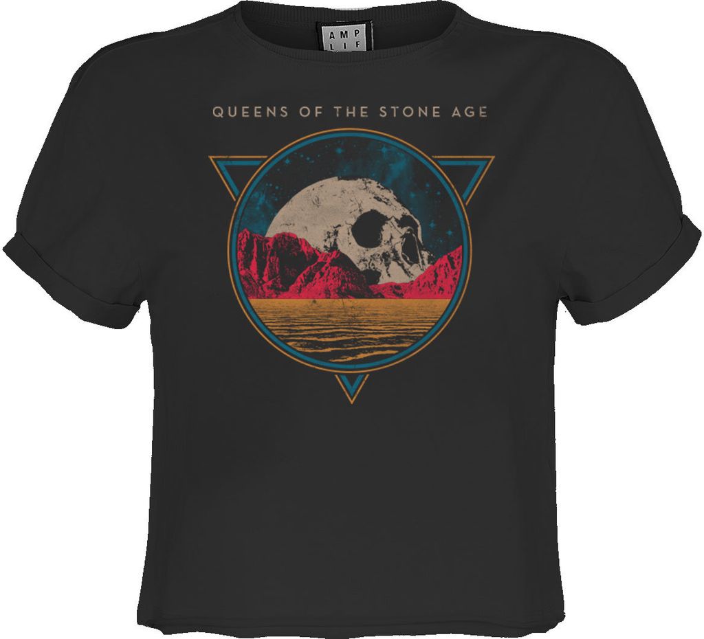 Amplified - "Skull Planet" Kurzes Top für Damen GD2749 (XXL) (Holzkohle)