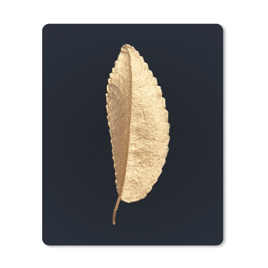 MuchoWow Mauspad Mousepad Blätter - Schwarz und Gold - Luxus - Chic - Natur 30x40 cm - Mousepads - Maus Mat - Pad - Mausunterlage - Mausmatten