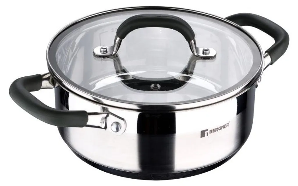 Casserole Midnight Bergner 20 cm inox avec fond induction 2,3 L
