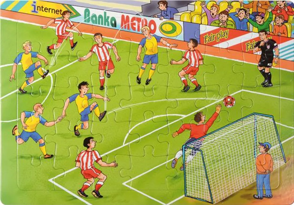Puzzle de football en bois plateau de jeu éducatif pour enfant