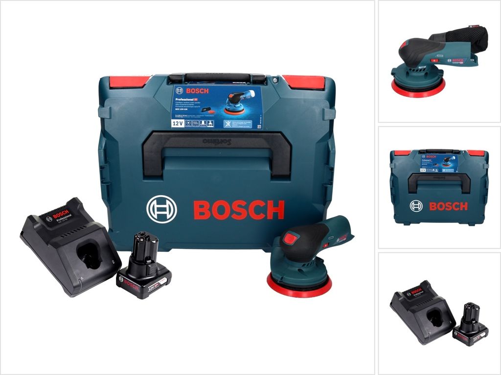 Bosch GEX 12V-125 Professional Akku Exzenterschleifer 12 V 125 mm Brushless + 1x Akku 6,0 Ah + Ladegerät + L-Boxx