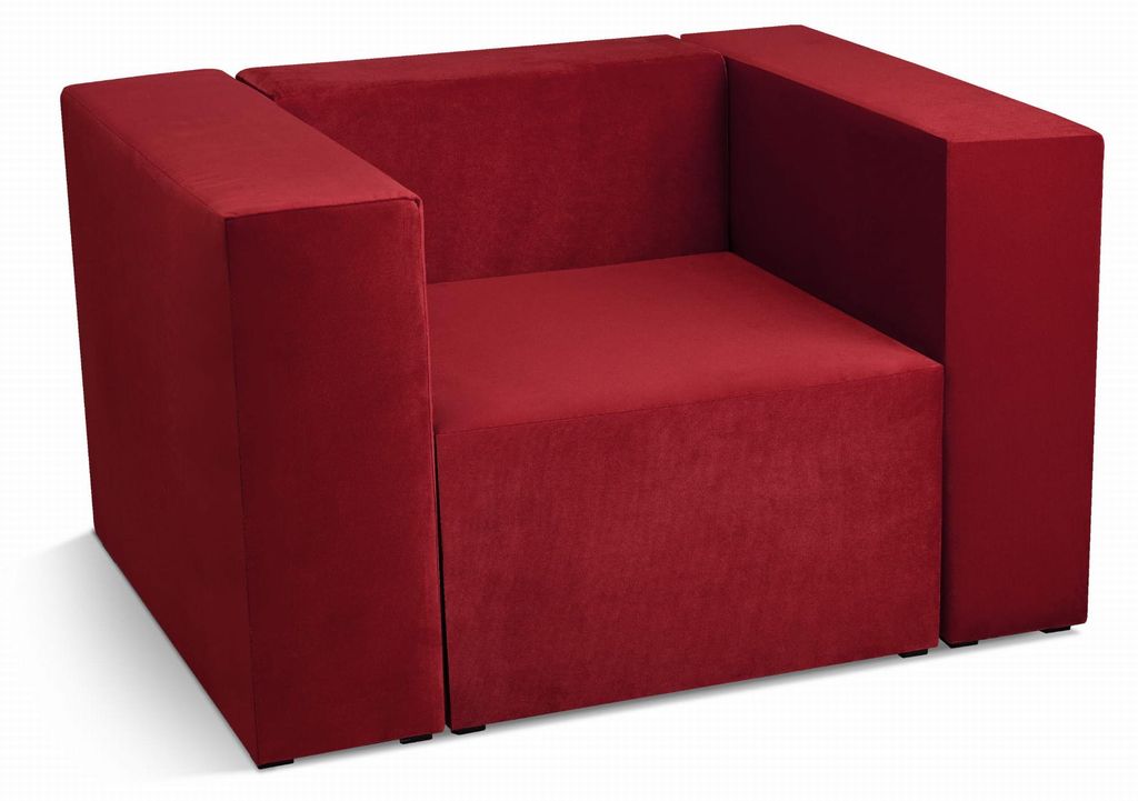 Polstersessel LEON in rot - Segment für modulares Möbelset: Sitz und Rückenlehne